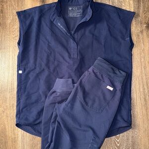 Figs Deep Blue Rafaela Top and Jogger Set